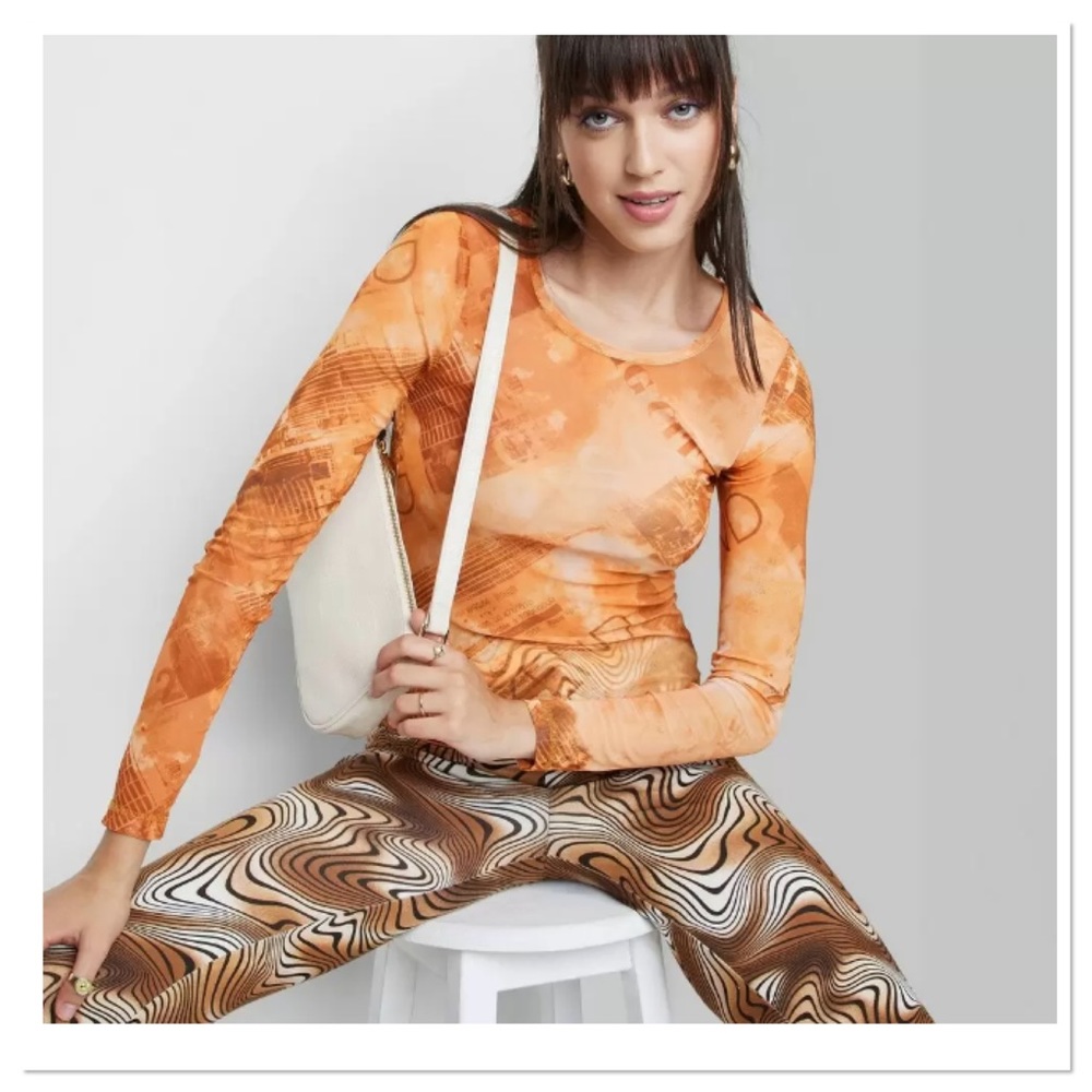 Women’s Long Sleeve Mesh Fitted T-Shirt Wild Fable